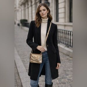 Fossil Gold Leather Crossbody Bag Lame Metallic Spacious Adjustable Strap